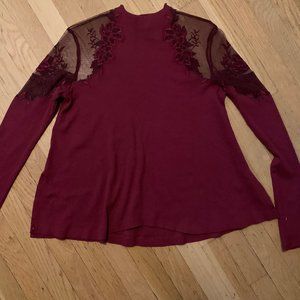 Maroon Top with Lace